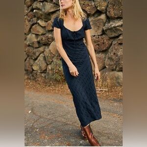 Free People Natalya Midi Dress Black size S